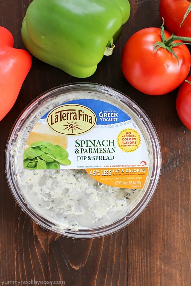This recipe for Spinach & Artichoke Stuffed Spaghetti Squash is super easy and is a fabulous, flavorful, healthy meatless main or side dish. A healthy dish you can feel good about eating! #ad