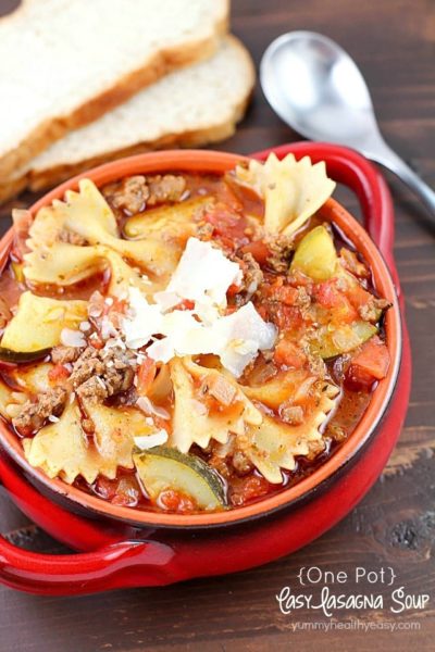 This easy one-pot lasagna soup is the perfect family-pleasing comfort food dinner! So delicious and incredibly easy to make! One pot and done. :)