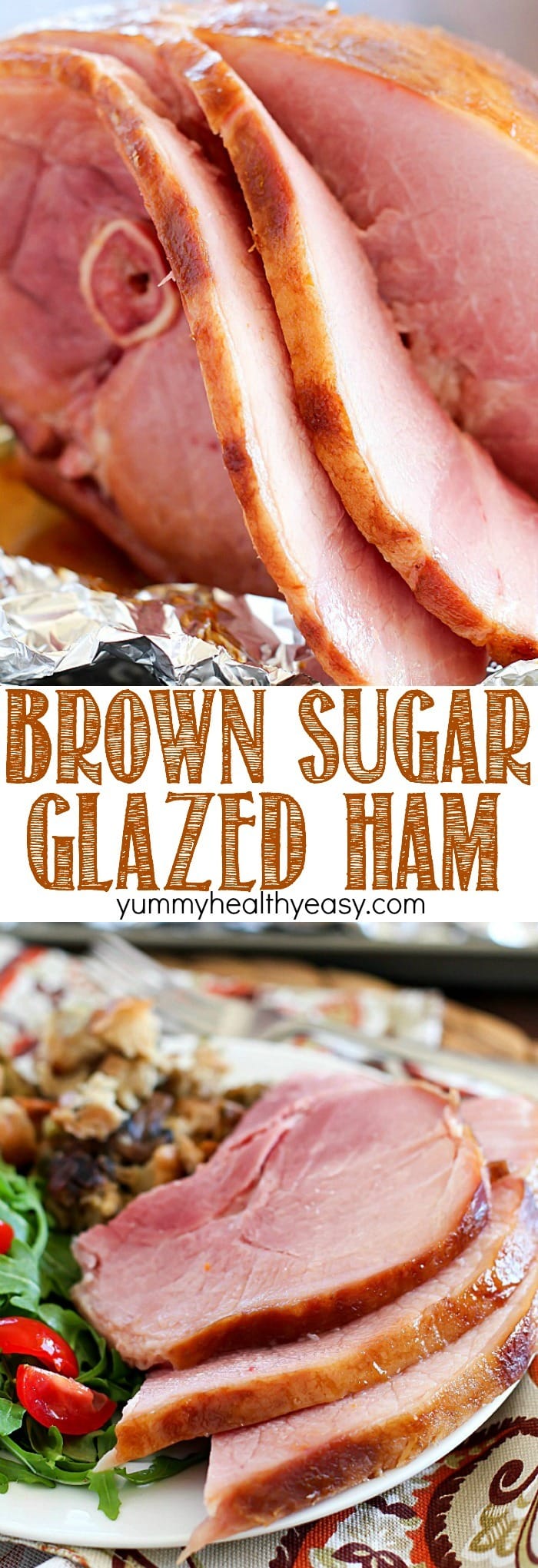 The juiciest, most tender Brown Sugar Glazed Ham ever and it's SO easy! Only a few simple ingredients to an incredible ham that will be a hit at your next holiday party!