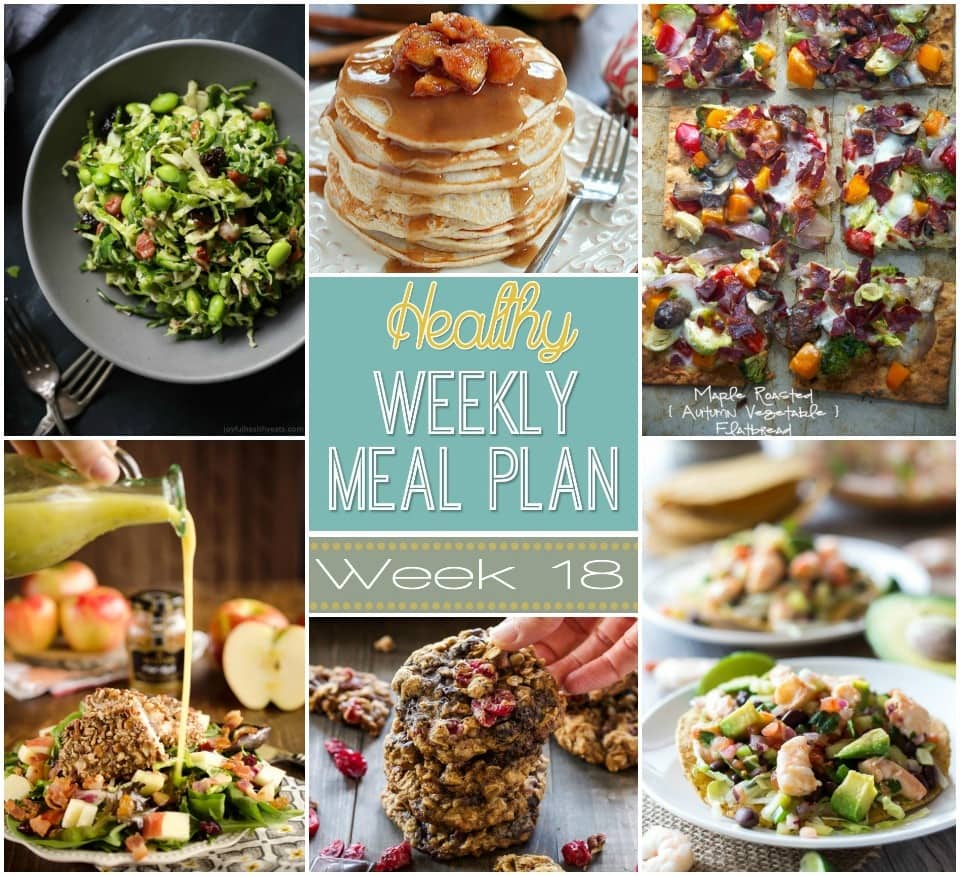 Check out this week's Healthy Weekly Meal Plan Week #18 - it's stuffed full of healthy main dishes to add to your dinner rotation! Plus a breakfast, lunch, snack and even an amazing dessert, too!