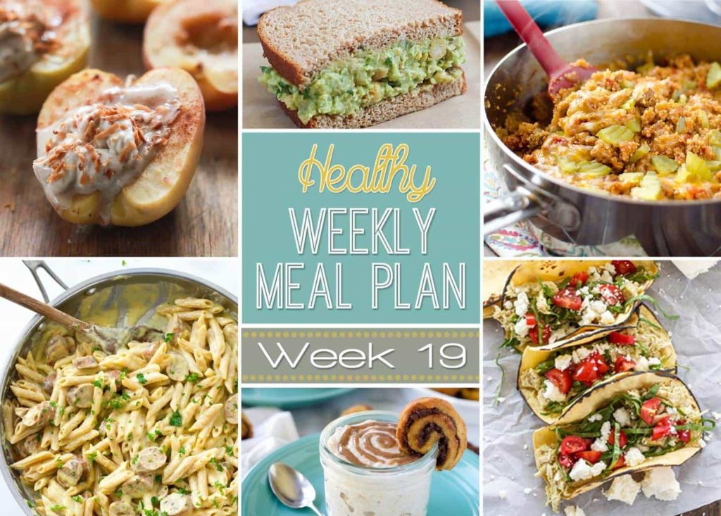 Save time and money by planning out your meals each week! We've made it easy on you by creating a Healthy Weekly Meal Plan every Saturday. Week #19 is full of healthy goodies you won't be able to resist! Healthy breakfast, lunch, dinner and even a snack and dessert recipe, too. Check it out!