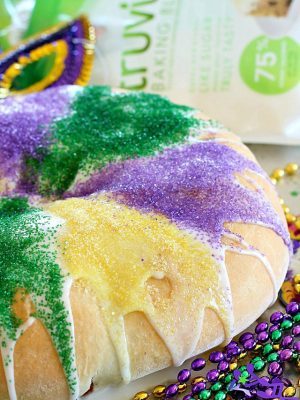 Have you ever made a King Cake for Mardi Gras? It's a fun, colorful cake to serve at a Mardi Gras celebration - or for any occasion because it's absolutely delicious!