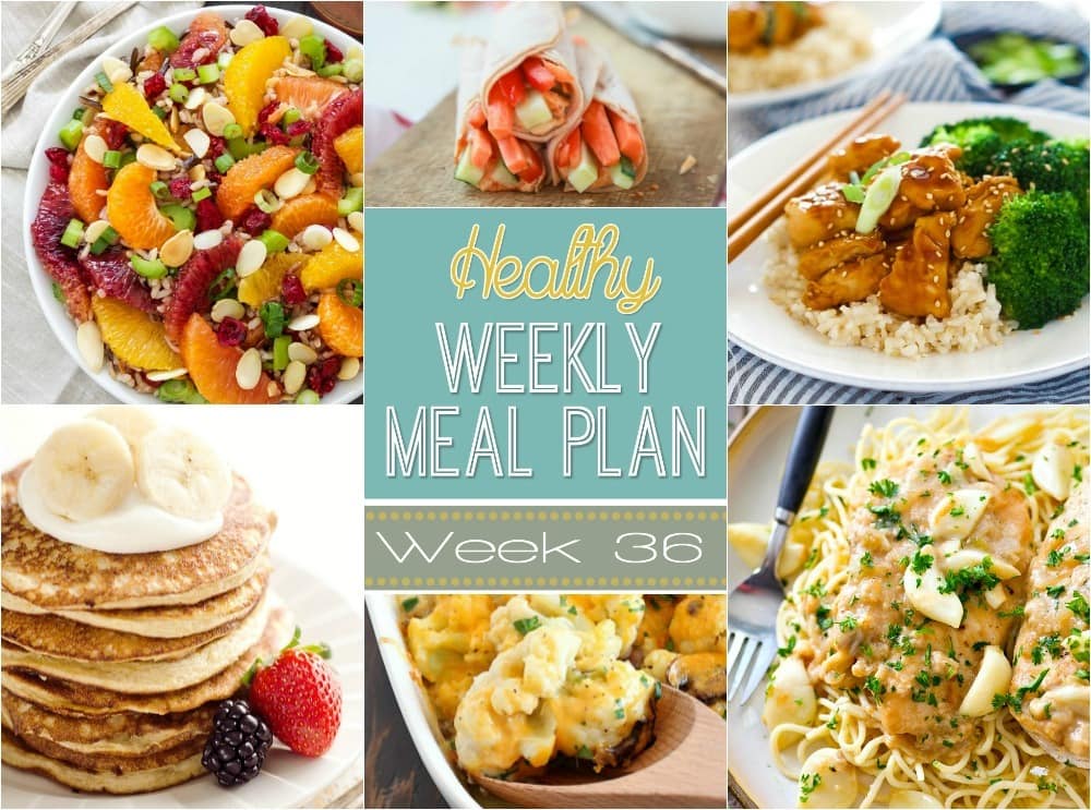 Want to save money on groceries and eat healthier? Plan out your meals for the week with our Healthy Weekly Meal Plan! Week 36 is filled with so many great recipes! Lots of healthy dishes to try!