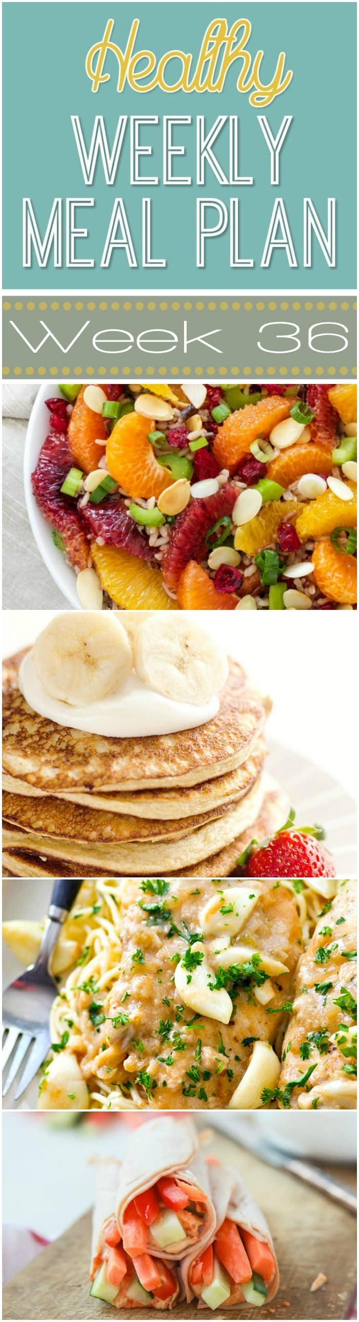 Want to save money on groceries and eat healthier? Plan out your meals for the week with our Healthy Weekly Meal Plan! Week 36 is filled with so many great recipes! Lots of healthy dishes to try!