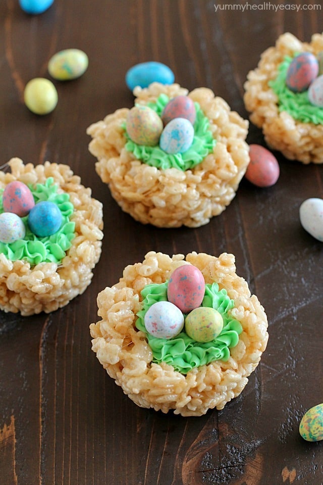 Rice Krispies Easter Nests are probably the easiest "homemade" Easter treat you can make AND your kids can help you make them! Only a few ingredients to a tasty Easter treat everyone will love!