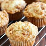 Skinny Banana Muffins with a crazy delicious crumble topping! These banana muffins are the best way to use up those brown bananas on your counter and they're healthier thanks to a few awesome ingredient swaps! AD