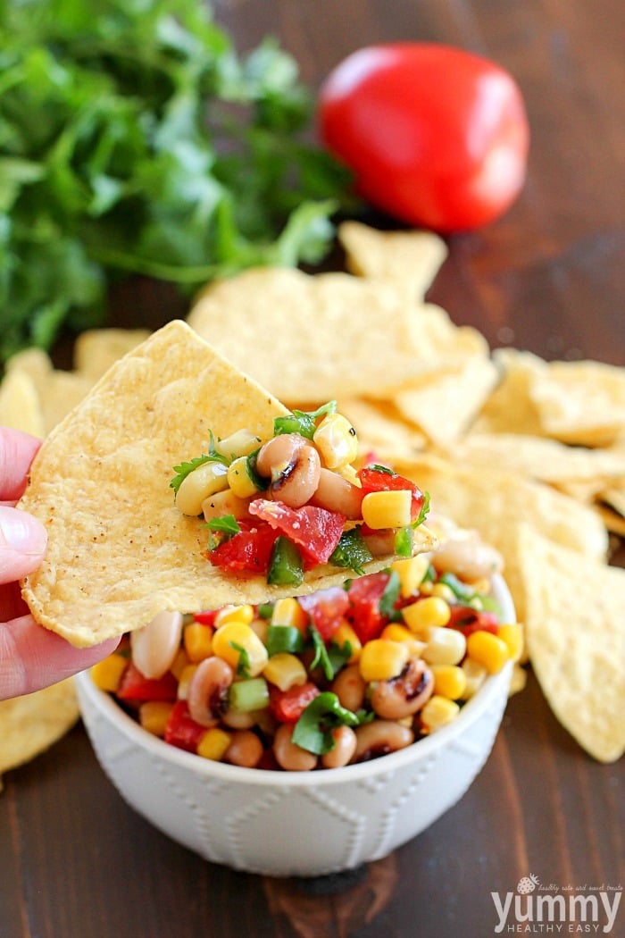 Cowboy Caviar is one of the easiest appetizers to make because you throw everything in one bowl and it's done! Plus it's full of flavor and textures, this is a definite crowd-pleaser!