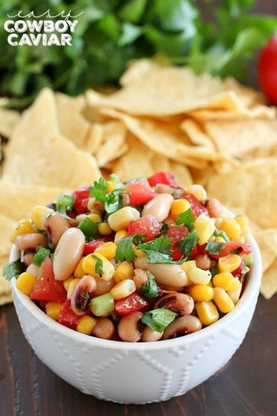 Cowboy Caviar is one of the easiest appetizers to make because you throw everything in one bowl and it's done! Plus it's full of flavor and textures, this is a definite crowd-pleaser!