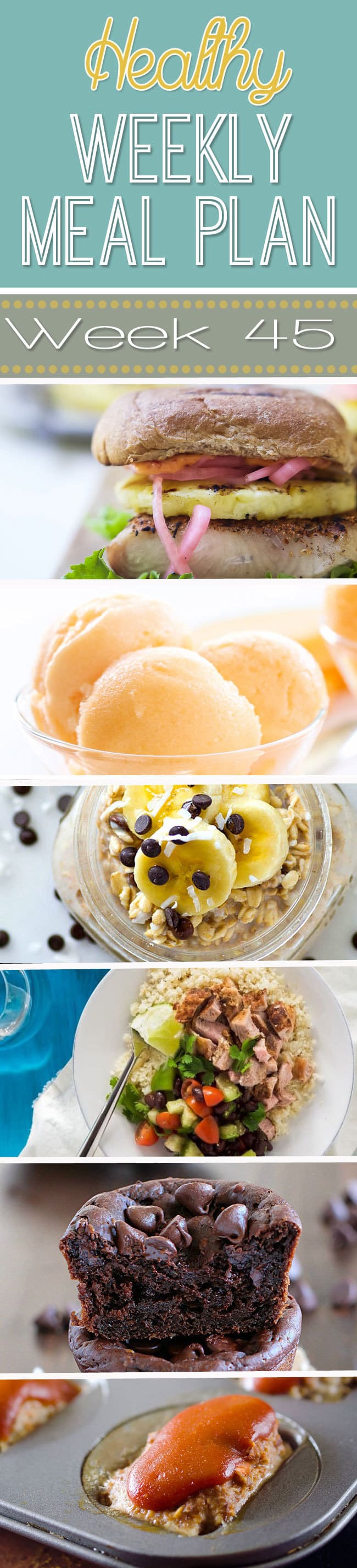 Get out your grocery list and get ready to make some yummy and healthy dinners! And also a lunch, snack, side dish & dessert added in for you! You will love what we've come up with for you to make with our Healthy Weekly Meal Plan! This is week #45...