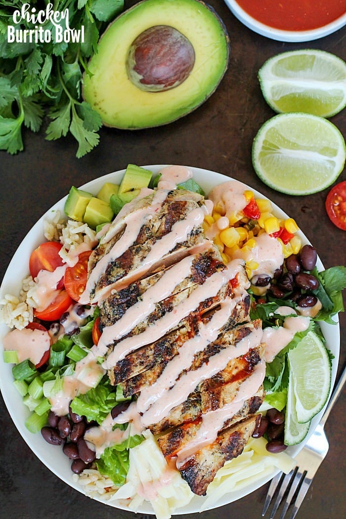 Grilled Chicken Burrito Bowl {Yummy Healthy Easy}