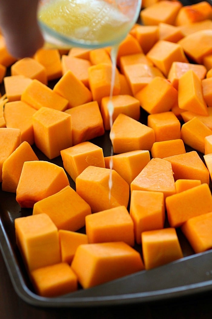 Caramelized Butternut Squash makes the tastiest side dish! It's one of the best ways to cook butternut squash and it's super easy to make! With a little sweet and a little spice, this butternut squash recipe will knock your socks off! AD