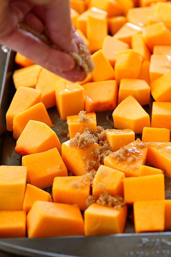 Caramelized Butternut Squash makes the tastiest side dish! It's one of the best ways to cook butternut squash and it's super easy to make! With a little sweet and a little spice, this butternut squash recipe will knock your socks off! AD