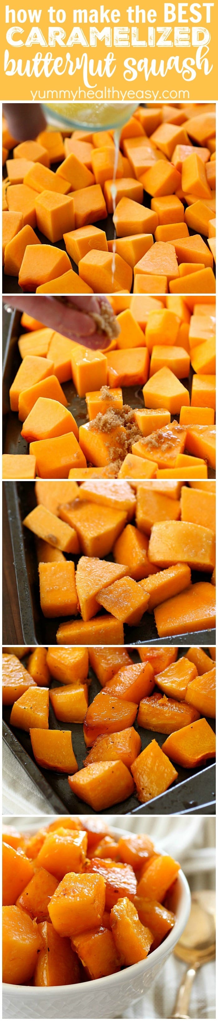 Caramelized Butternut Squash makes the tastiest side dish! It's one of the best ways to cook butternut squash and it's super easy to make! With a little sweet and a little spice, this butternut squash recipe will knock your socks off! AD