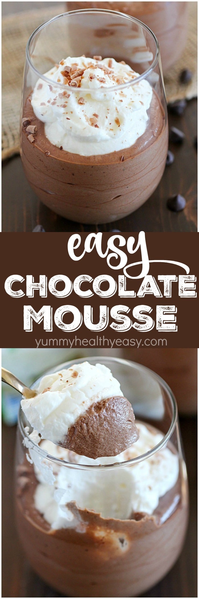 Chocolate Mousse that's incredibly easy to make with only 5 simple ingredients and a few steps from start to finish! You won't believe how creamy and totally delicious it is. Fancy enough for a party but easy enough for a quick dessert any night of the week. :) AD