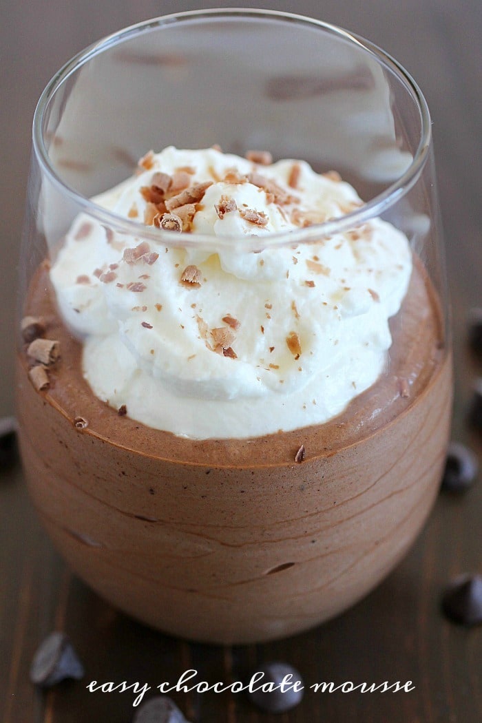 Chocolate Mousse that's incredibly easy to make with only 5 simple ingredients and a few steps from start to finish! You won't believe how creamy and totally delicious it is. Fancy enough for a party but easy enough for a quick dessert any night of the week. :) AD