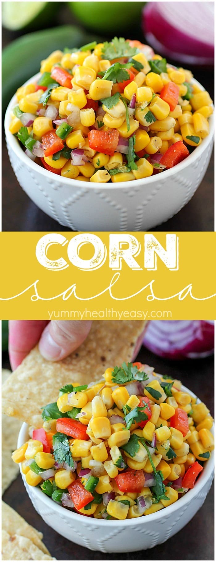 Corn Salsa recipe that's super easy to make and delicious! Using canned corn and other ingredients you probably already have on hand, this is the quickest salsa recipe & one of the most flavorful! Plus all about my Iowa Corn Quest trip! AD