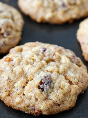 Oatmeal Date Cookies that are chewy and soft in the center but crispy on the edges! The perfect oatmeal cookie filled with chewy dates and crunchy pecans. You will love adding these to your holiday baking list!