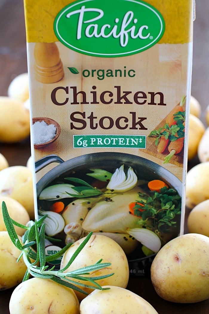 Smashed Potatoes (also known as Potatoes Fondantes) are seriously the best potatoes you will ever eat!! They're boiled in chicken stock and rosemary until tender and then smashed down and browned on each side. Crispy on the outside, tender and flavorful on the inside! Definitely a must-make side dish! AD