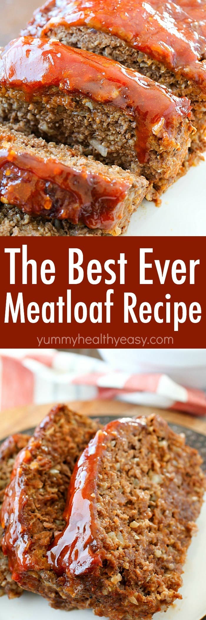 This Meatloaf Recipe is my family's FAVORITE Sunday night dinner! It really is the Best Ever Meatloaf, and it is incredibly easy to make. So much flavor packed inside with a delicious glaze spread on the top! Plus it's gluten-free!