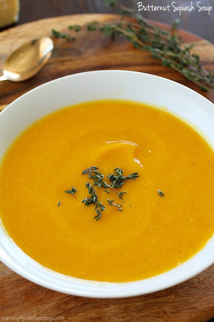 This is the BEST ever EASY Butternut Squash Soup! Only a few ingredients to make this incredible soup. This is one of our favorite soups to make on a cold day! (Vegetarian, gluten-free, paleo and clean eating)