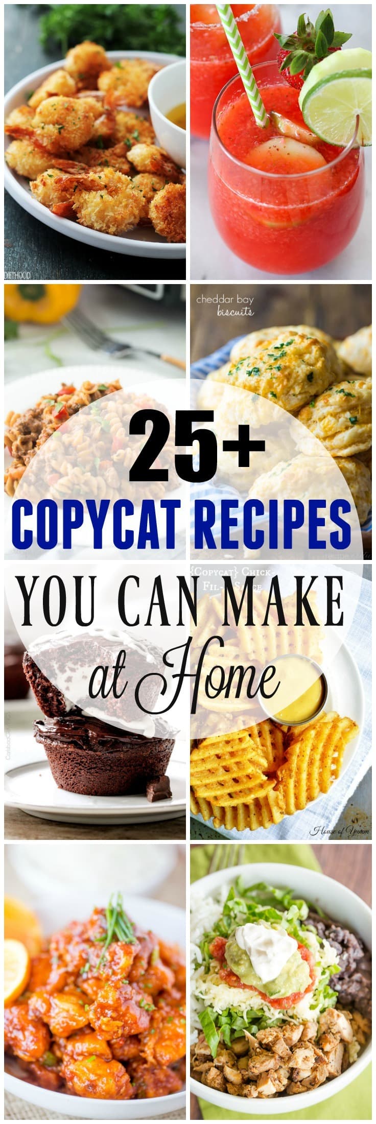 25 + Copycat Recipes to Make at Home! Eating out is fun, but it can be expensive! Don't miss out on good food, cook up some of these Copycat recipes in the comfort of your own home!