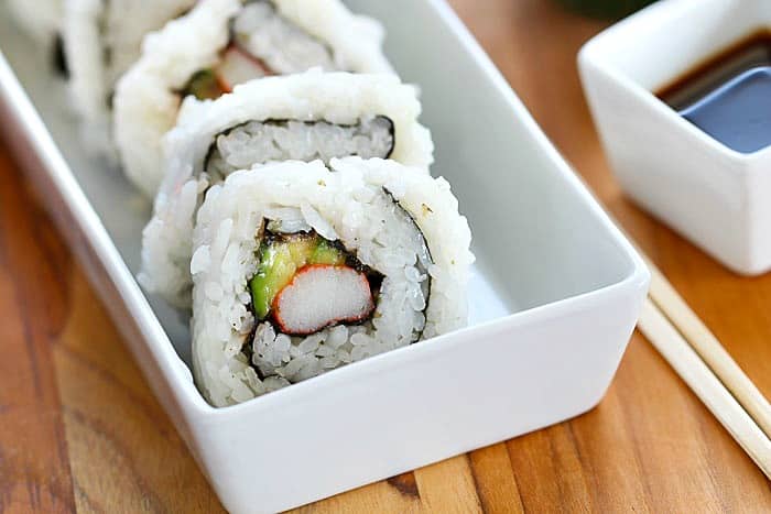Instead of getting sushi at a restaurant, save money and make California Sushi Rolls in the convenience of your home! It's easy and I'll show you how in this post!
