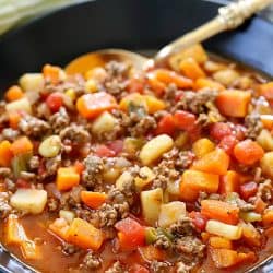 This Easy Vegetable Beef Soup Recipe is full of flavor and light on ingredients! You will love how easy it is to make! AD