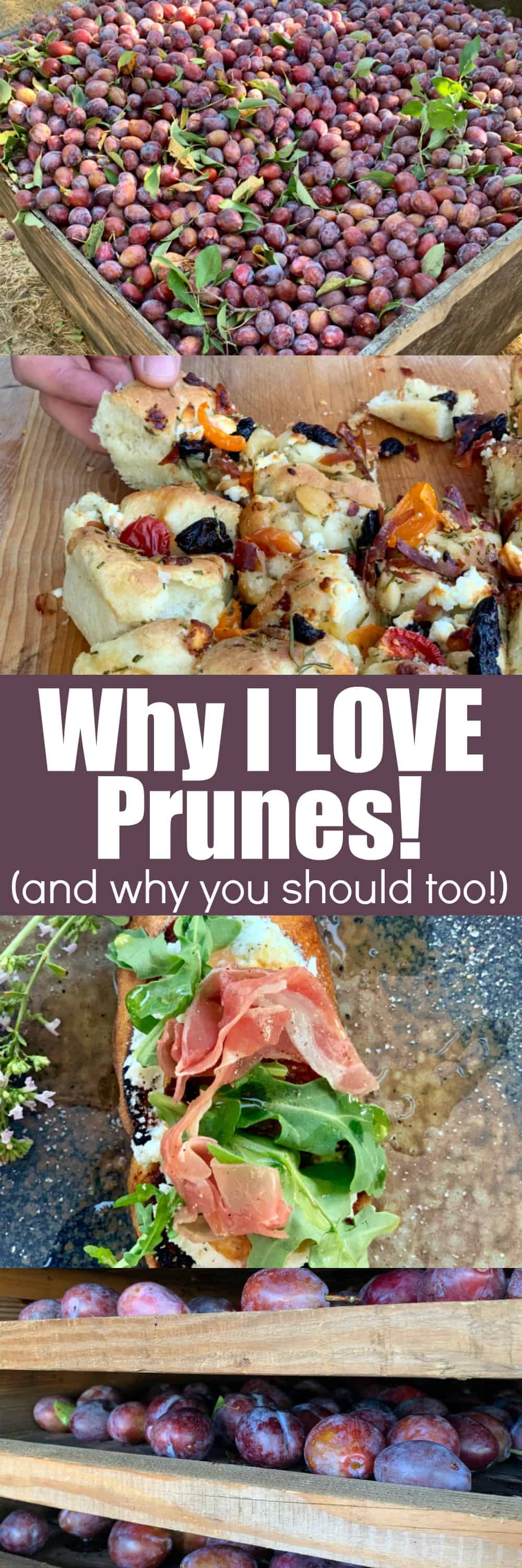 Collage image of prune recipes