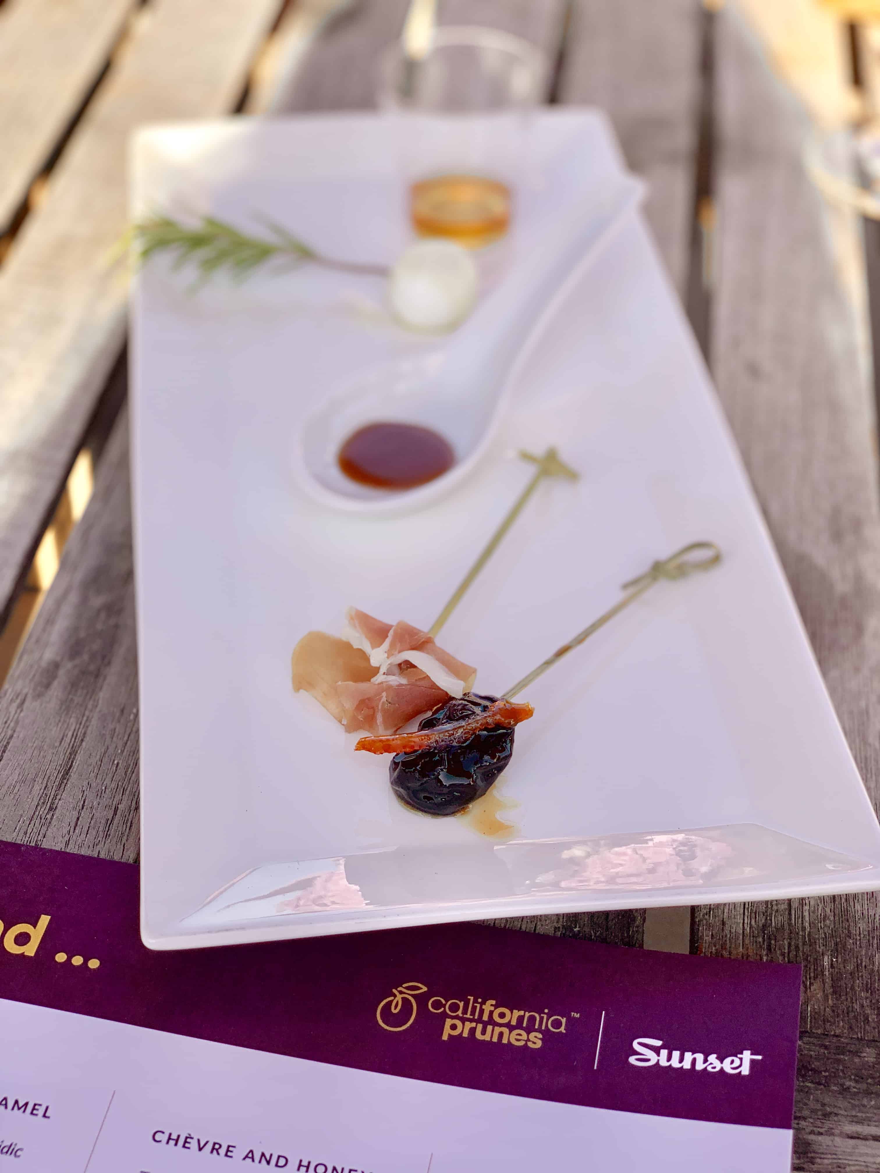 White plate with different ingredients to try with prunes.